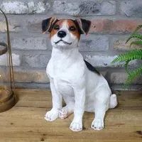 Jack Russell Sitting Dog Ornament Set of 2 - Resin