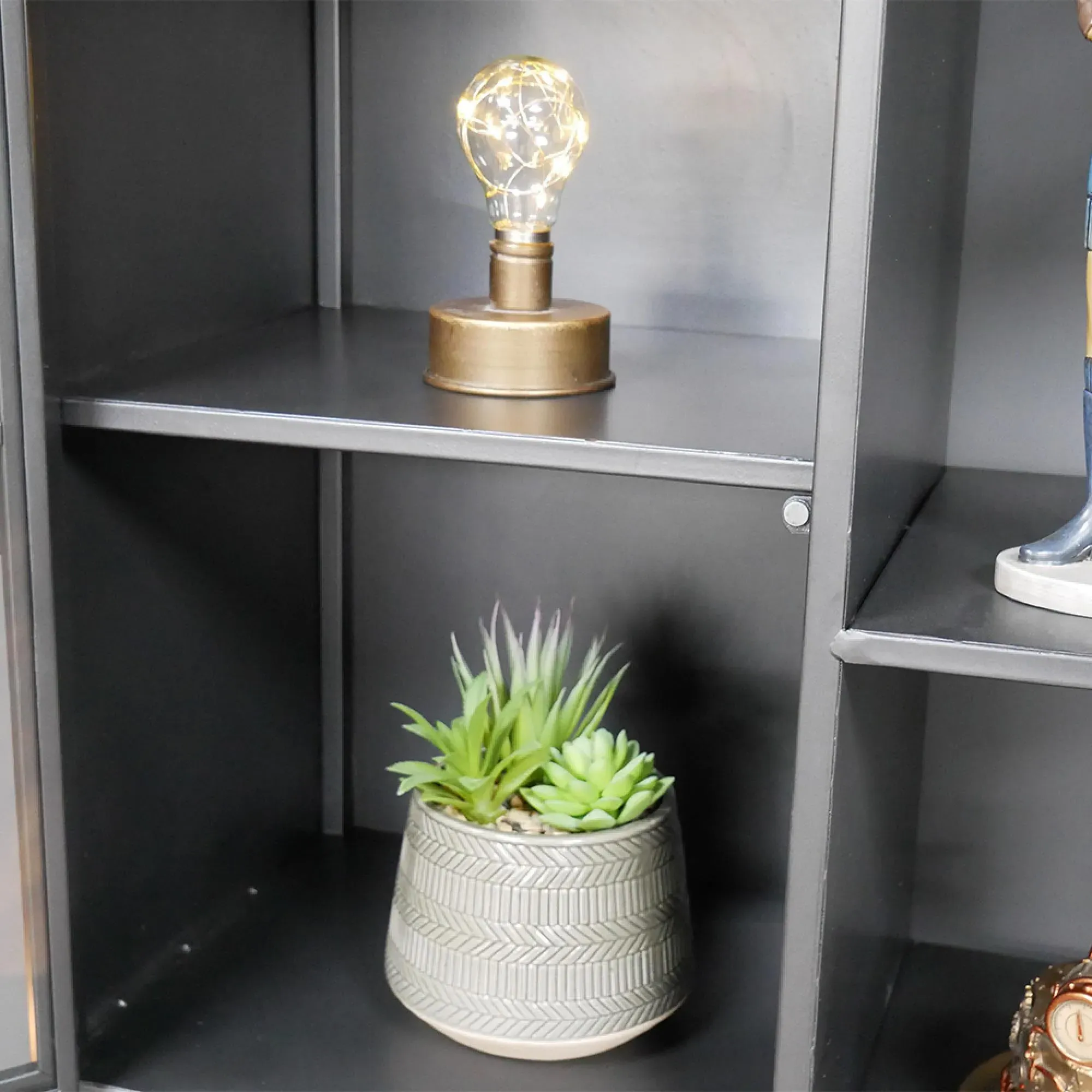 Large Display Cabinet - Grey, Metal