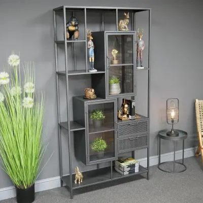 Large Display Cabinet - Grey, Metal image