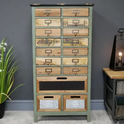 Large Multi Drawer Storage Cabinet - Fir Wood