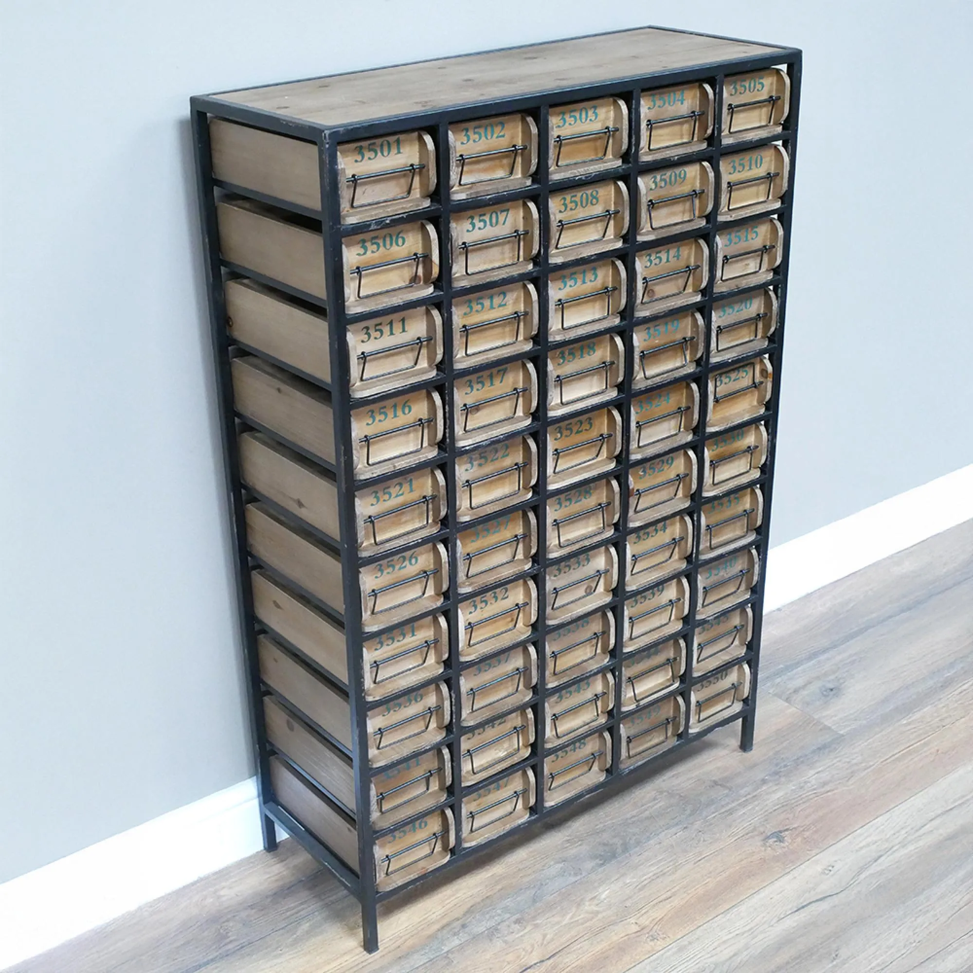 Large Multi Drawer Storage Unit - Wood, Metal