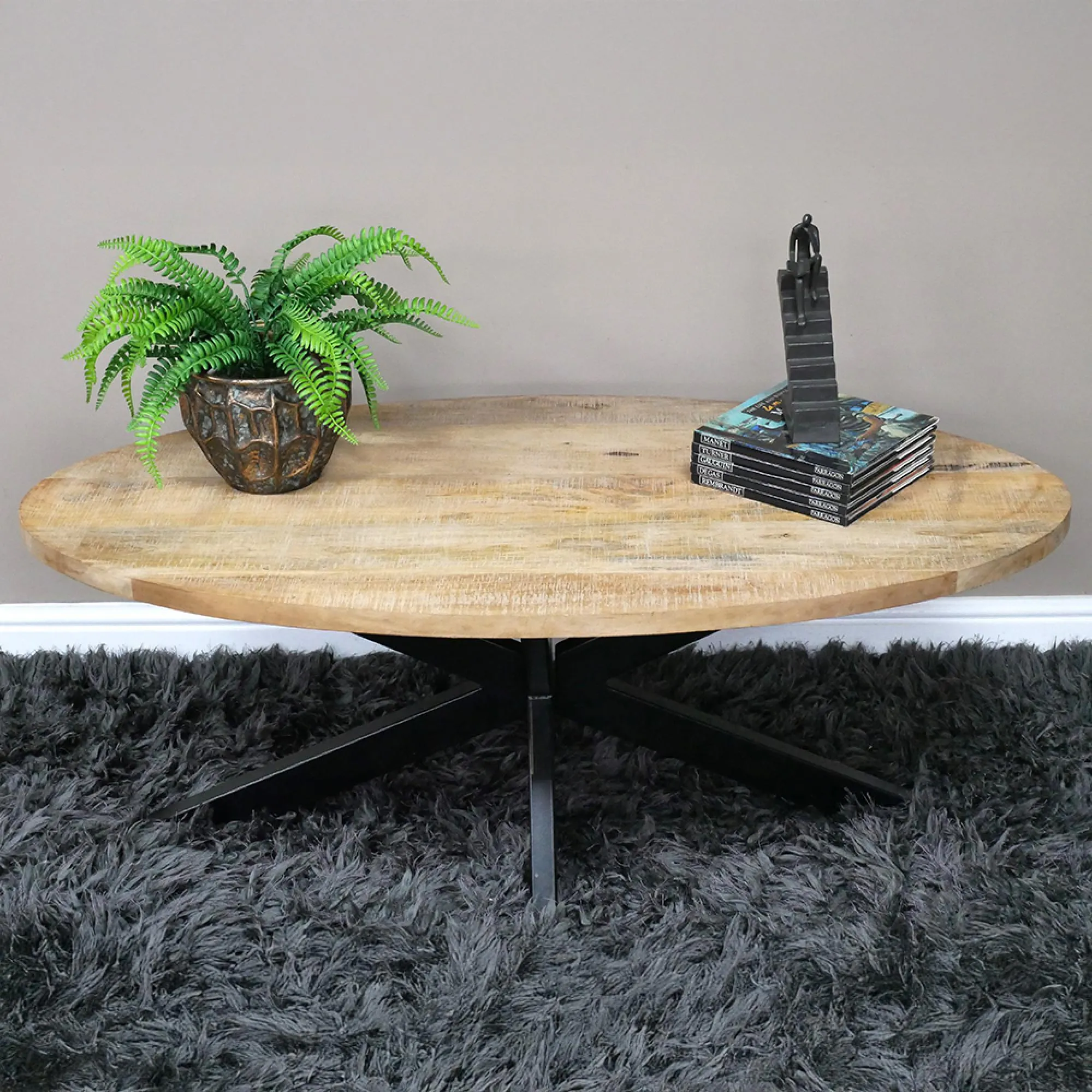 Large Oval Coffee Table - Mango Wood