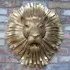 Lion Head Decorative Ornament - Gold, Resin