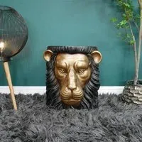 Lion Side Table - Black and Gold