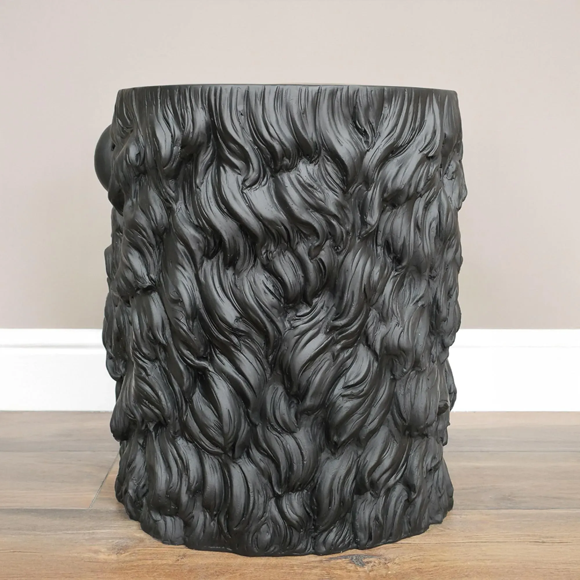 Lion Side Table - Black, Resin