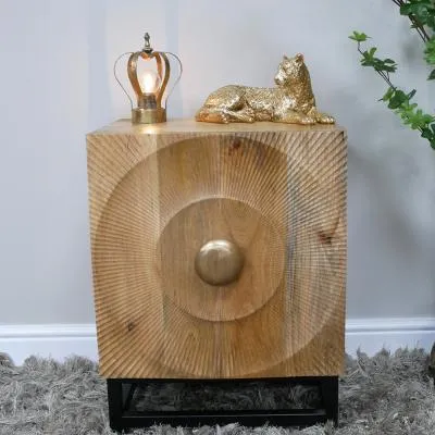 Mango Wood 1 Door Bedside Cabinet