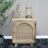 Mango Wood and Rattan 1 Door Bedside Cabinet