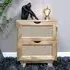 Mango Wood and Rattan 2 Drawer Bedside Cabinet