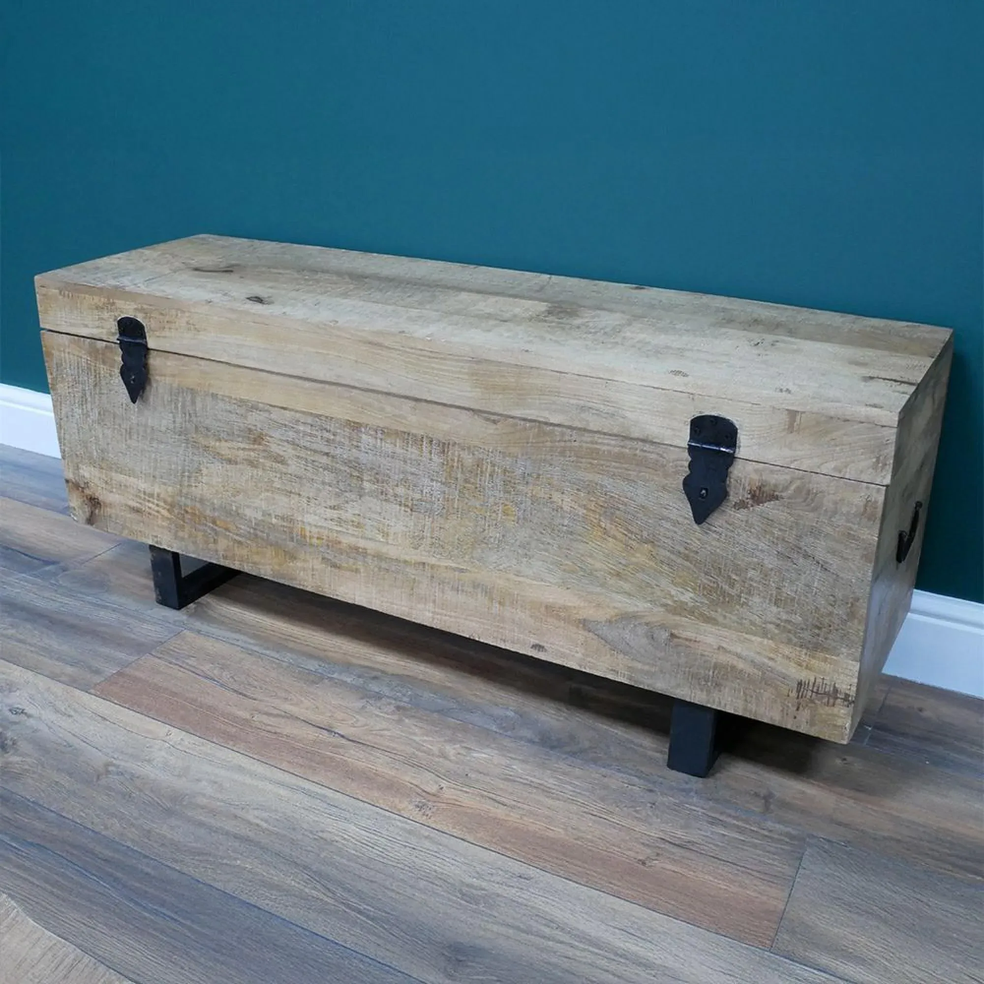 Mango Wood Storage Trunk - Iron Hardware