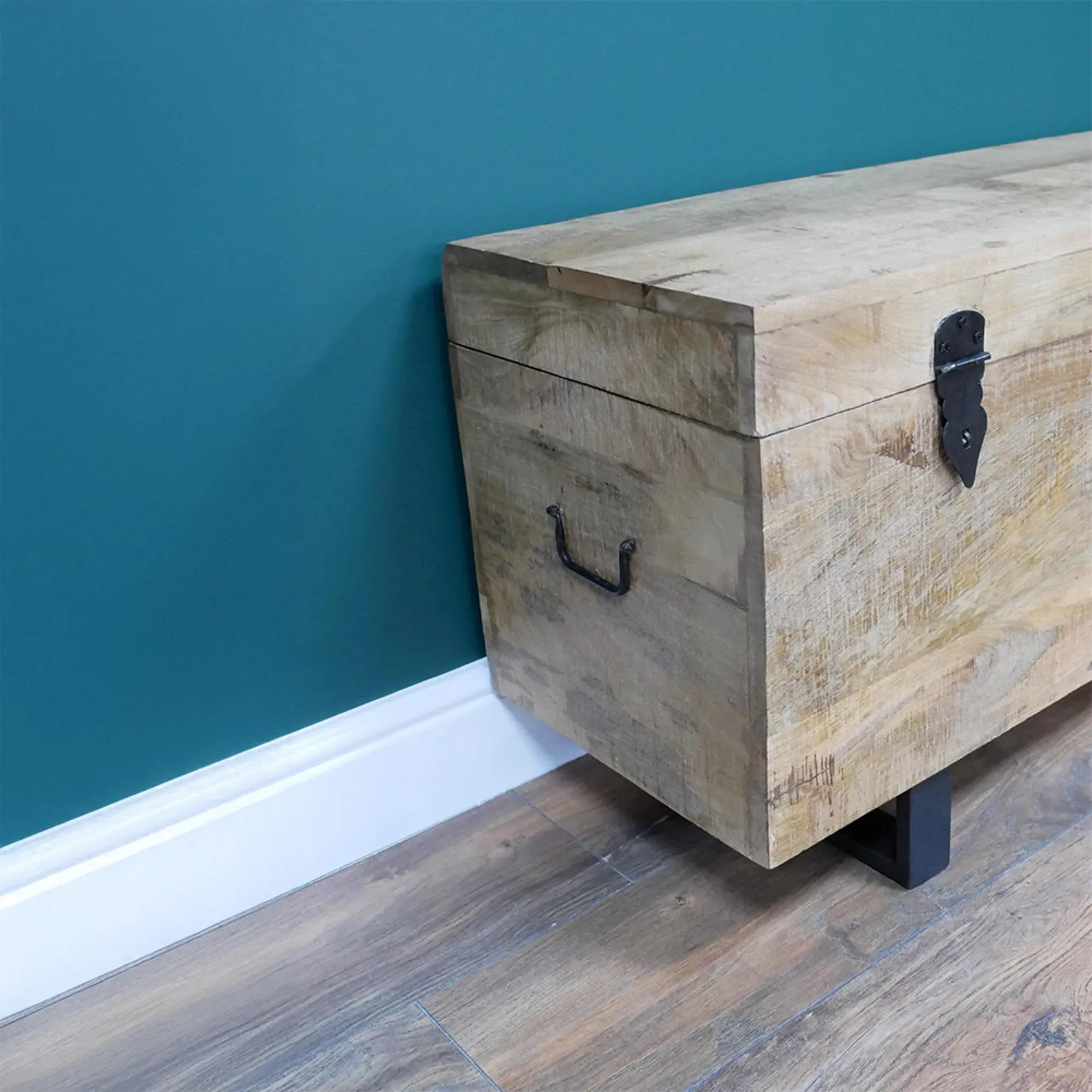 Mango Wood Storage Trunk - Iron Hardware
