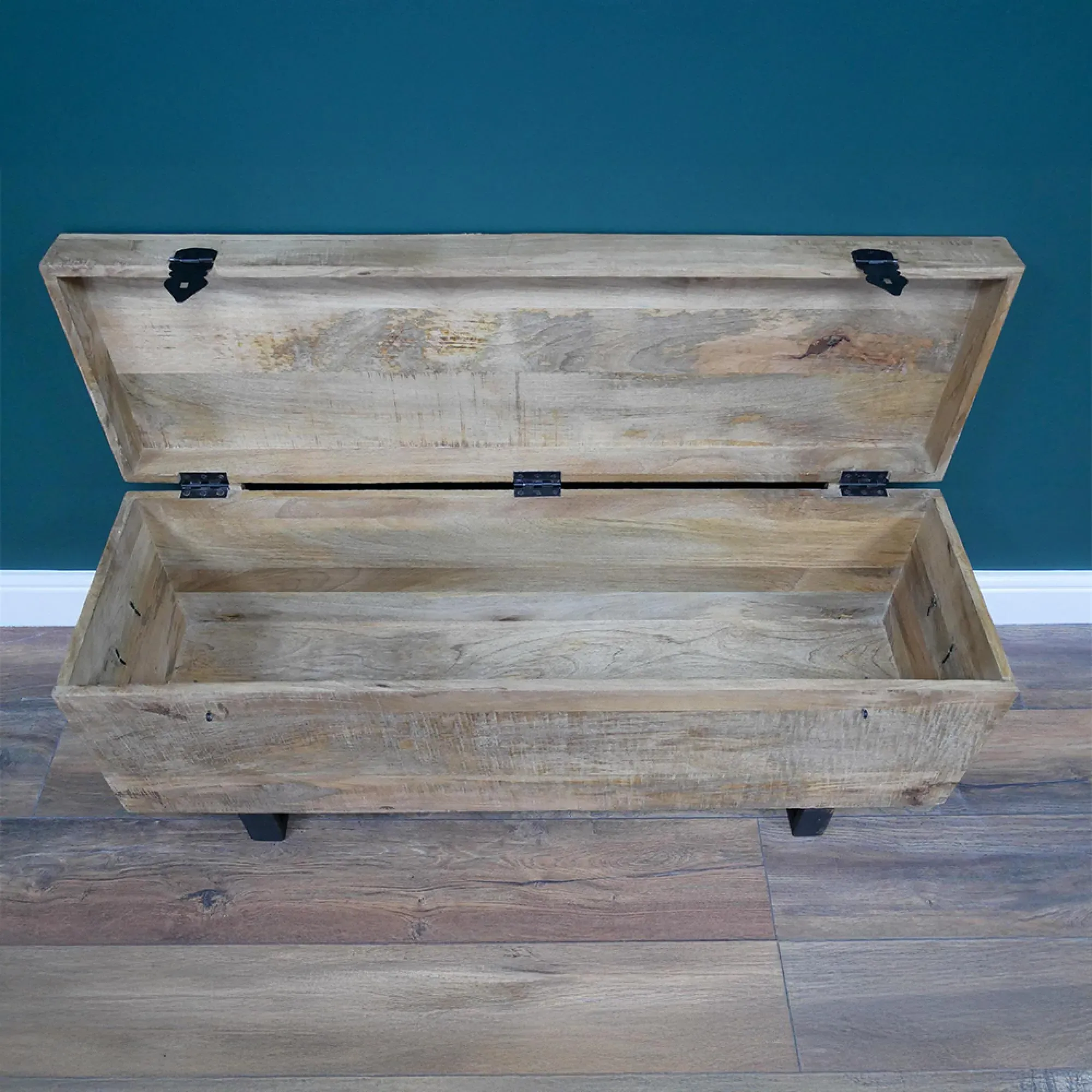 Mango Wood Storage Trunk - Iron Hardware
