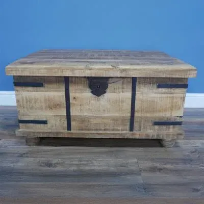 Mango Wood Trunk Coffee Table with Storage