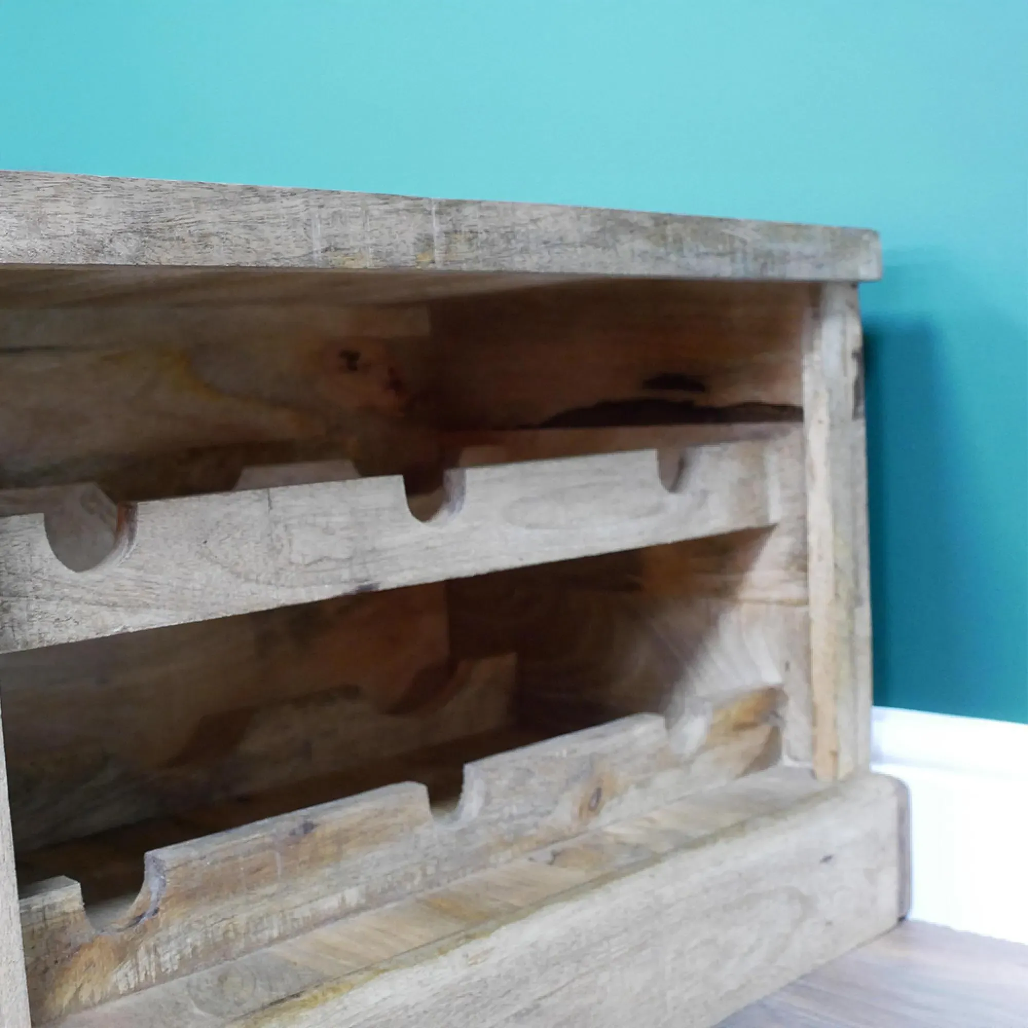 Mango Wood Trunk with Wine Bottle Storage