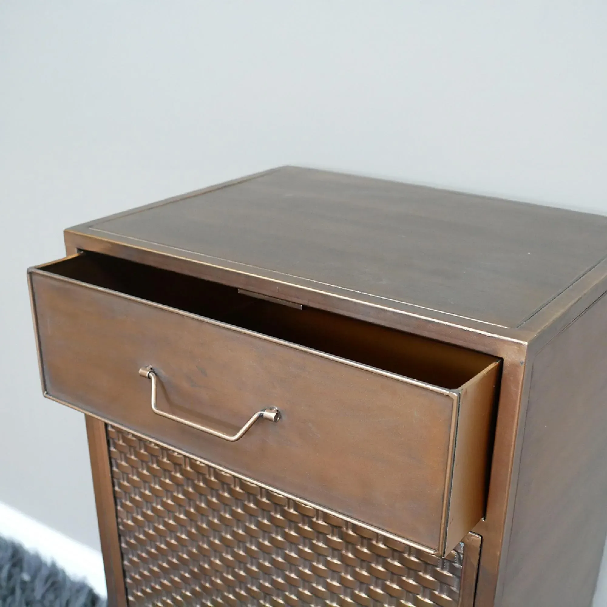 Metal 1 Door 1 Drawer Hall Cabinet - Copper