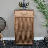 Metal 1 Door 1 Drawer Hall Cabinet - Copper