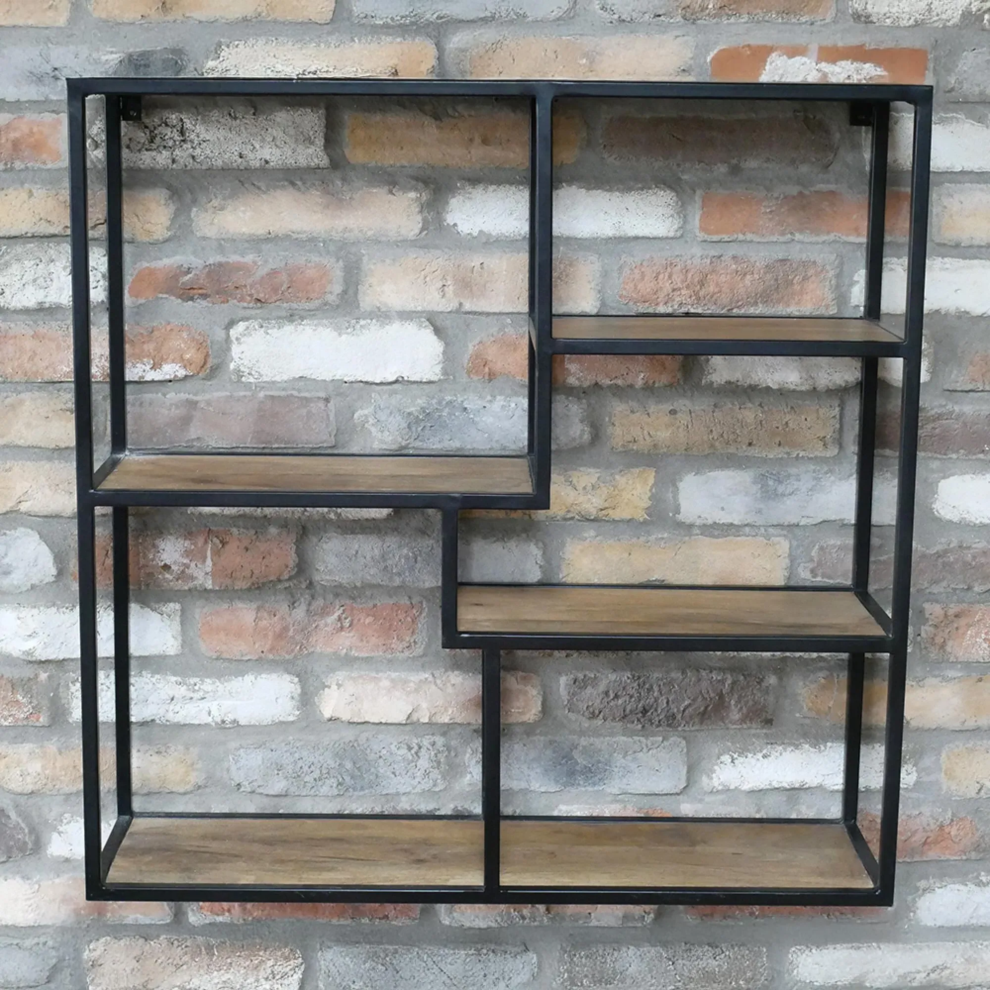 Metal and Wood Wall Unit - Black