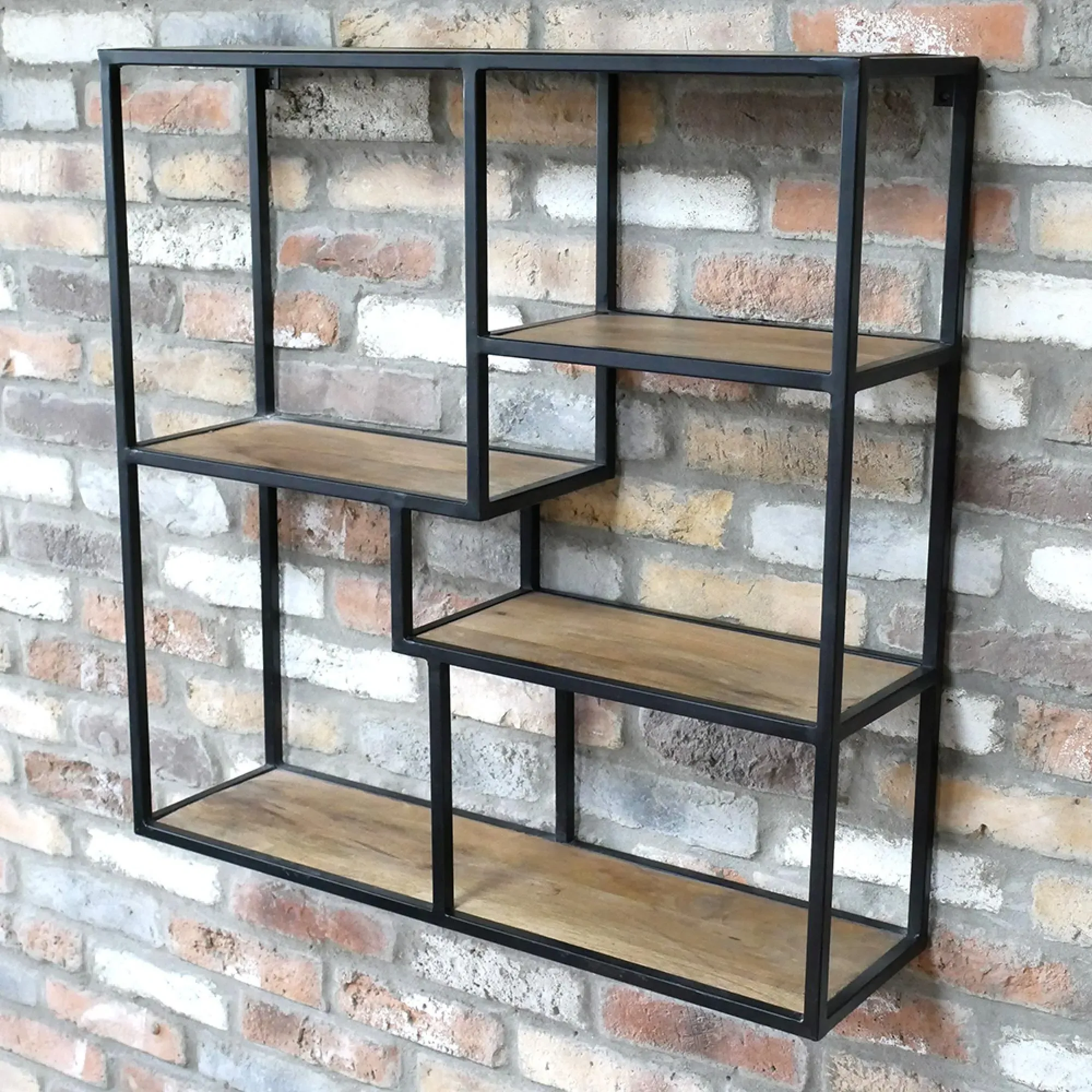 Metal and Wood Wall Unit - Black