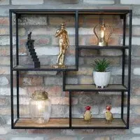 Metal and Wood Wall Unit - Black