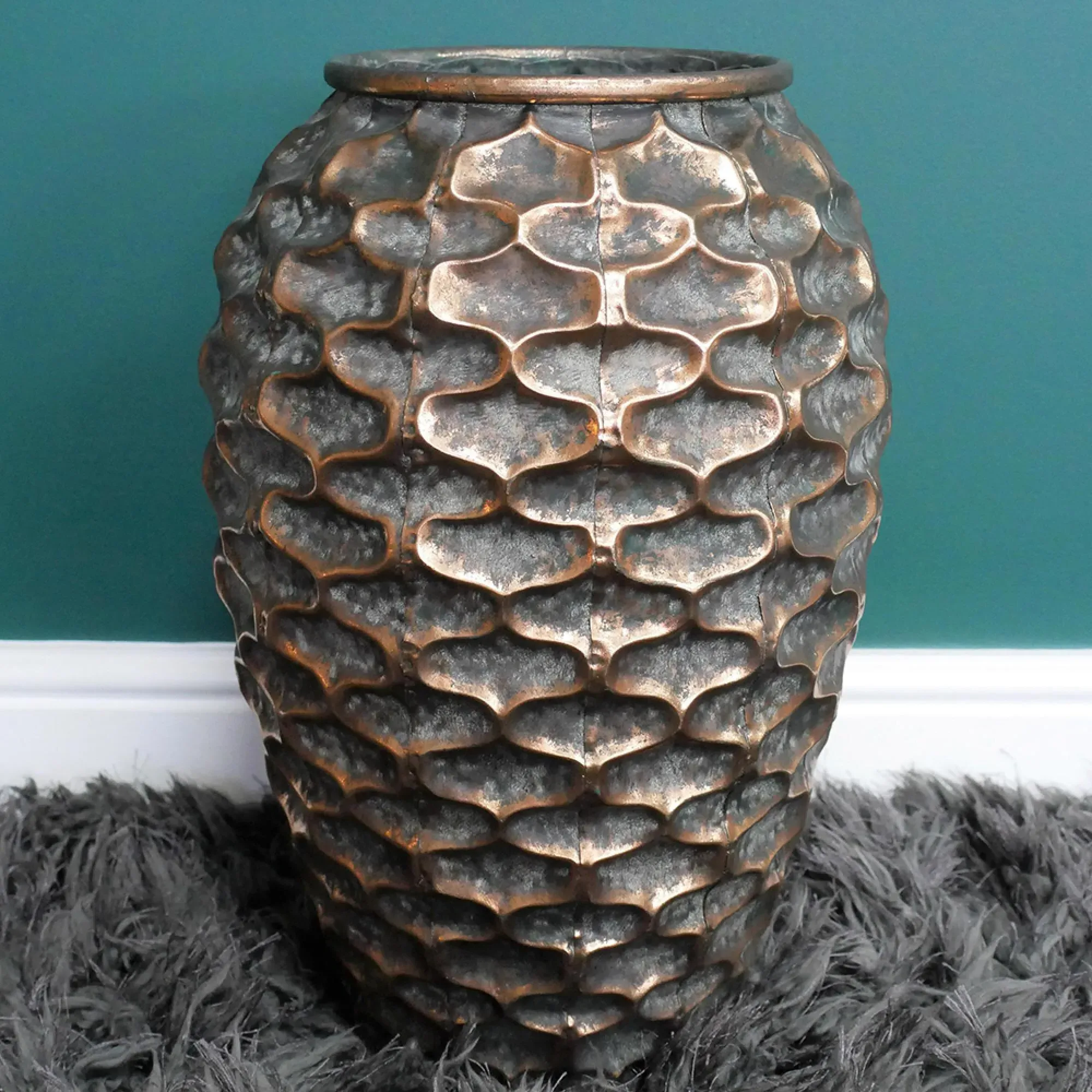 Metal Artificial Flower Planter Set of 2