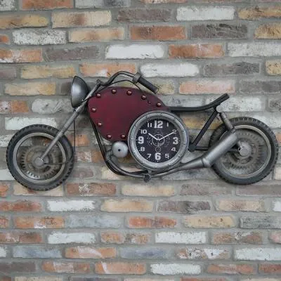 Metal Motorbike Clock image