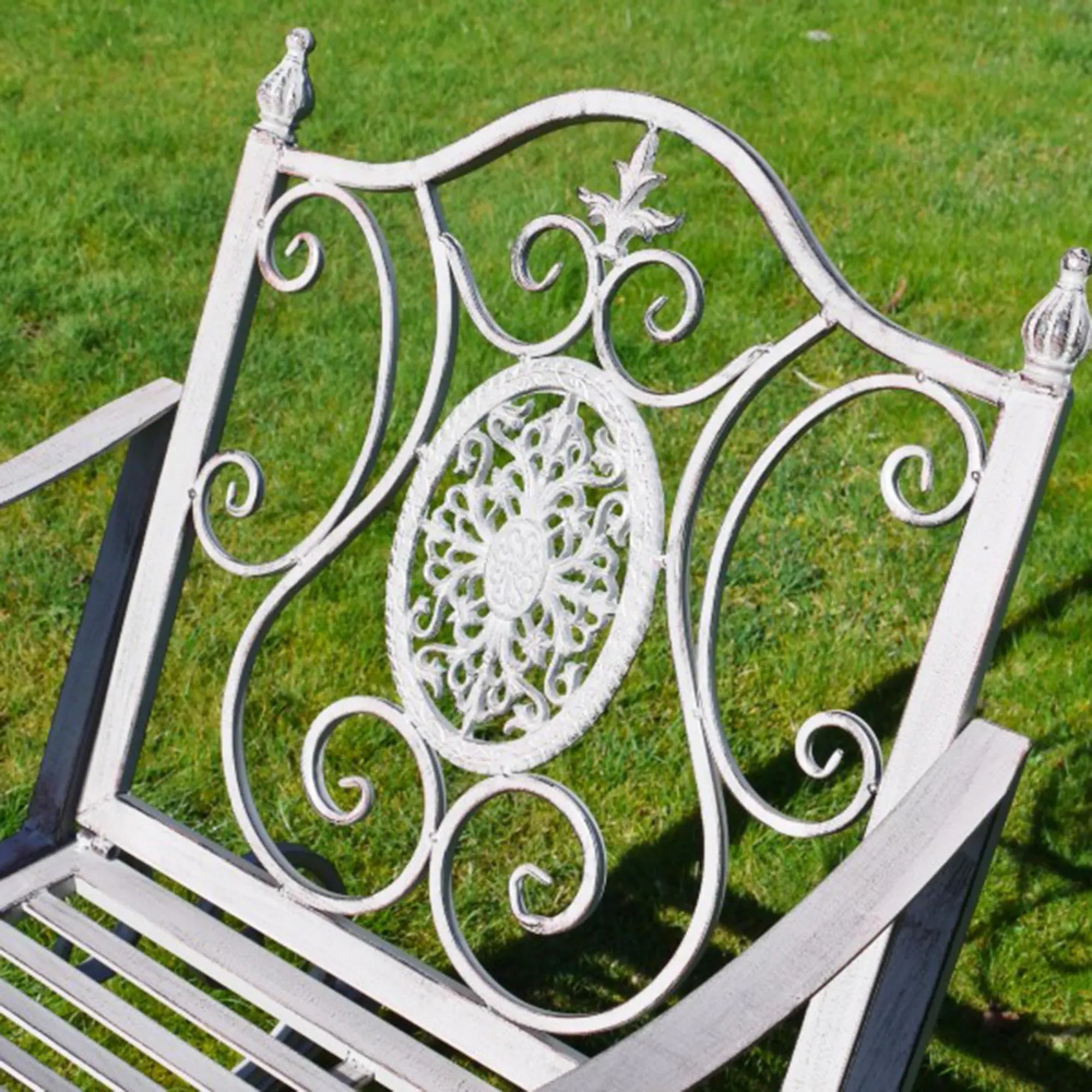 Metal Rocking Garden Chair - Antique Grey