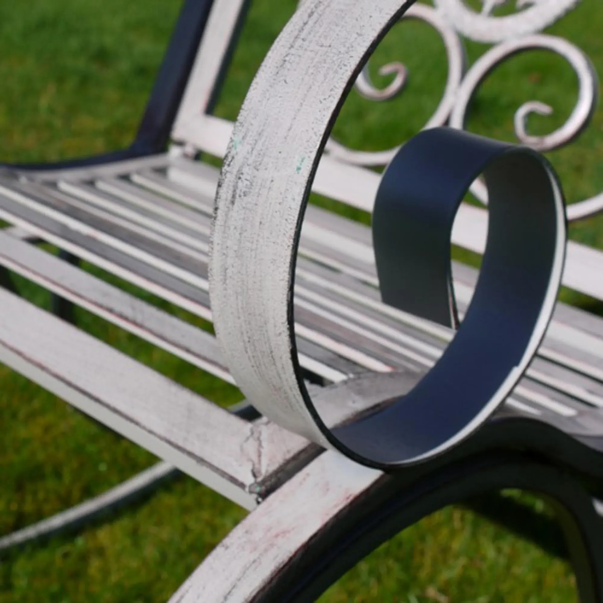 Metal Rocking Garden Chair - Antique Grey