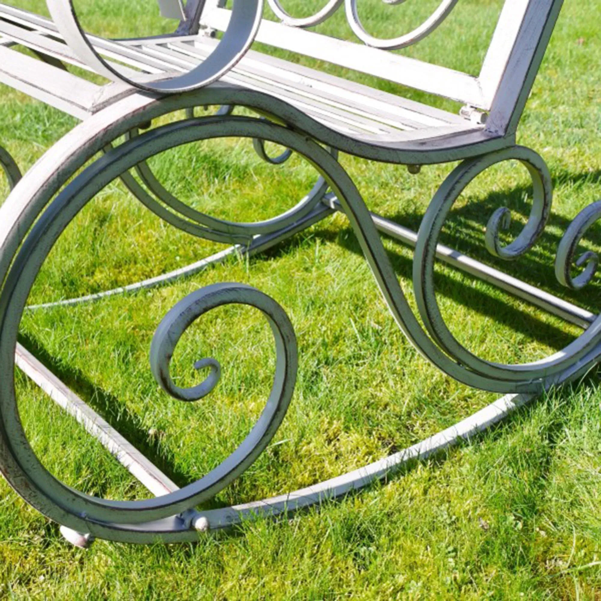 Metal Rocking Garden Chair - Antique Grey