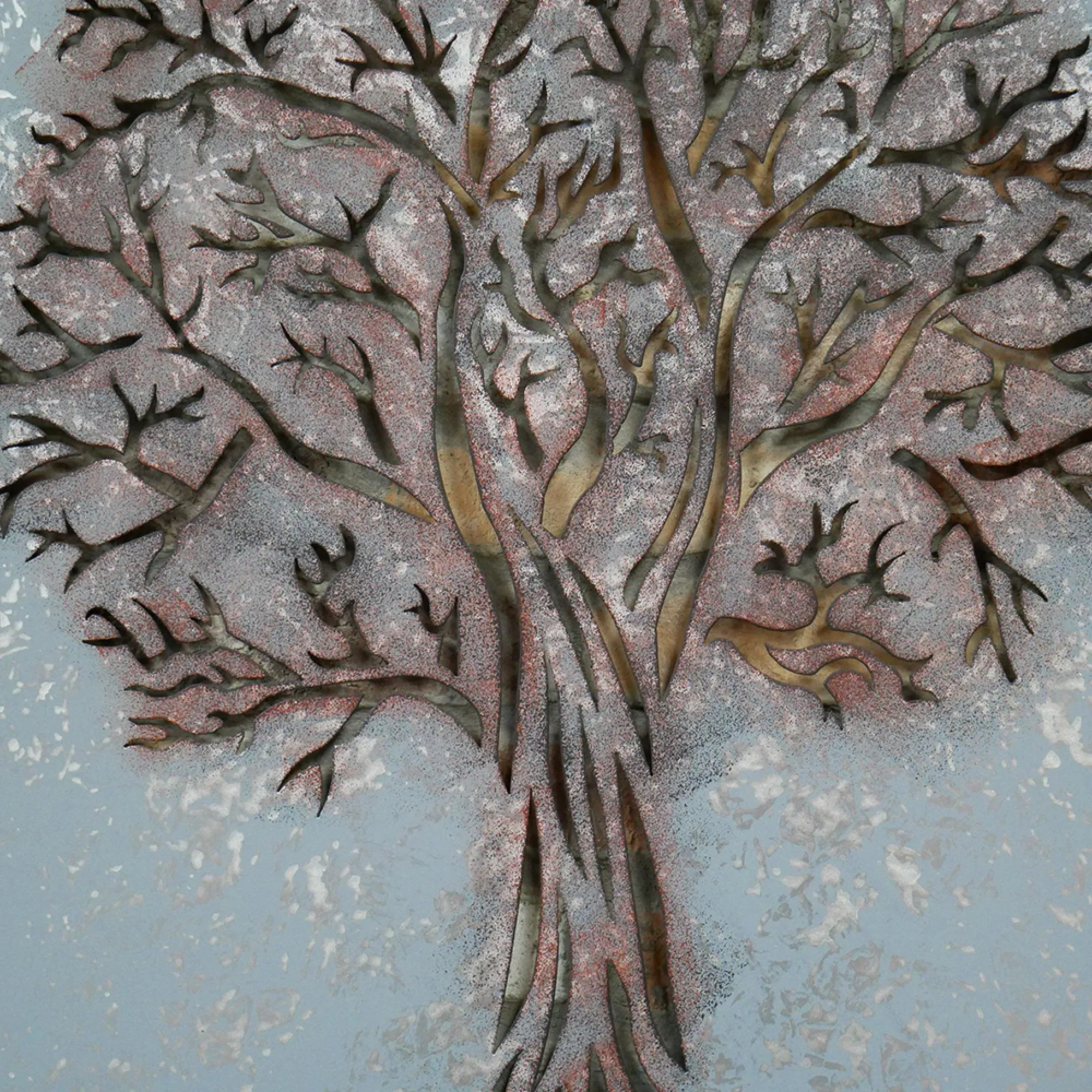 Metal Tree Wall Decoration - Set of 2