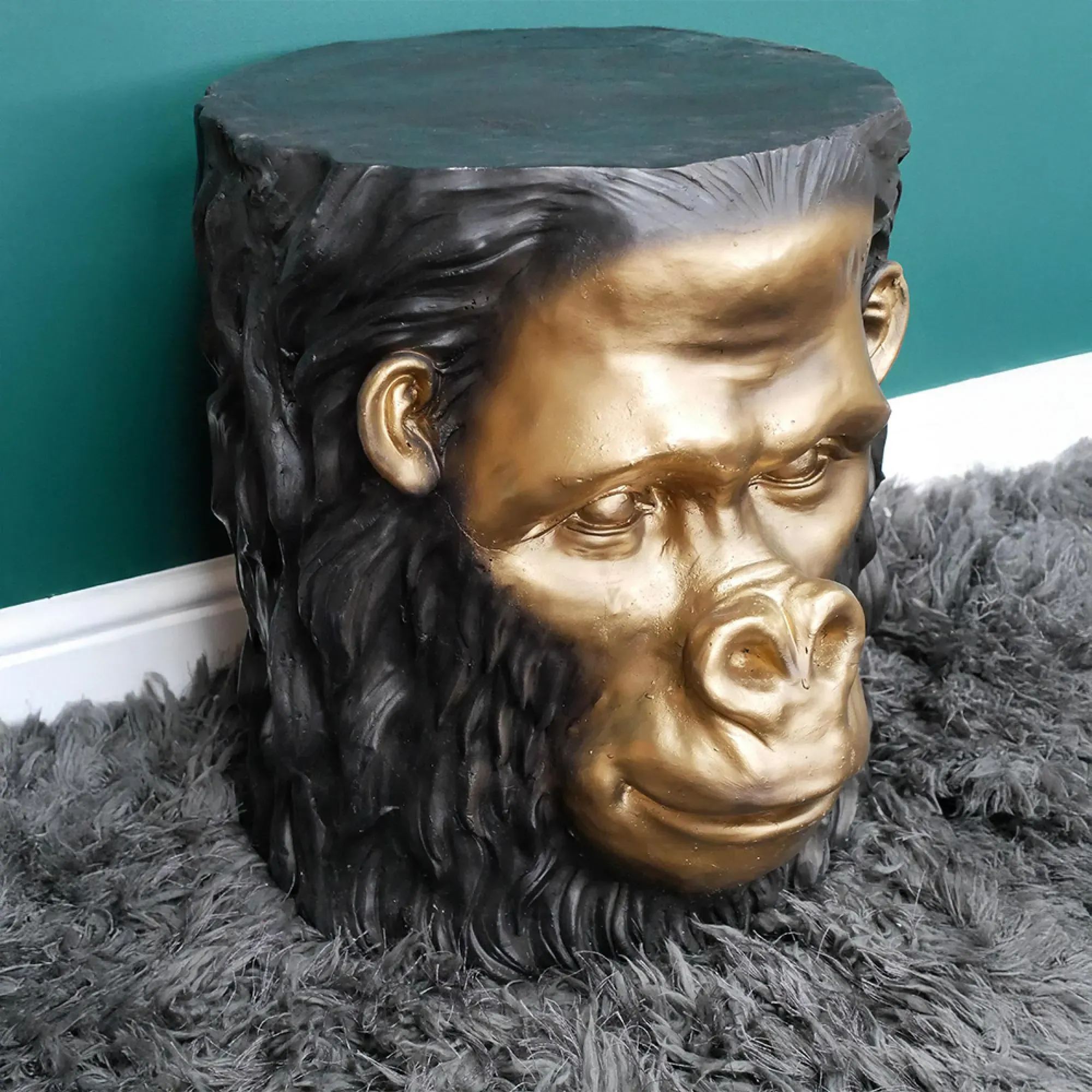 Monkey Side Table - Black, Gold