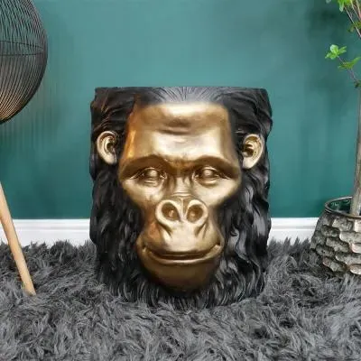 Monkey Side Table - Black, Gold image