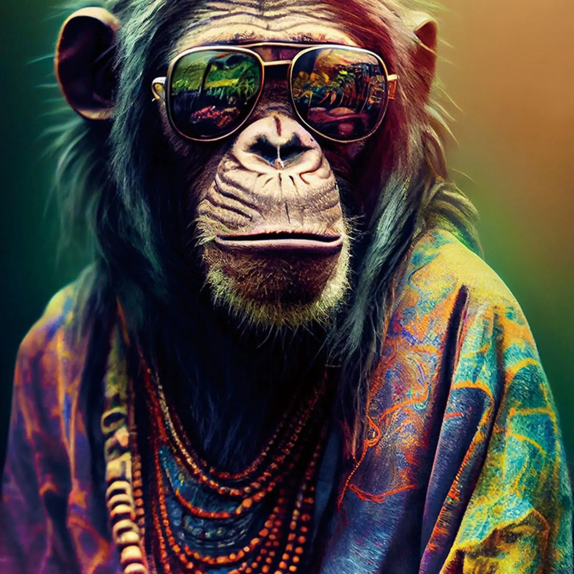 Monkey Tempered Glass Wall Art