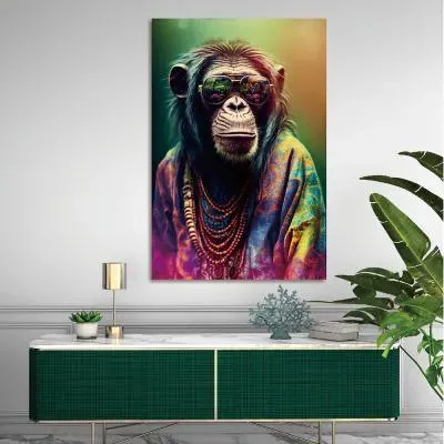 Monkey Tempered Glass Wall Art image