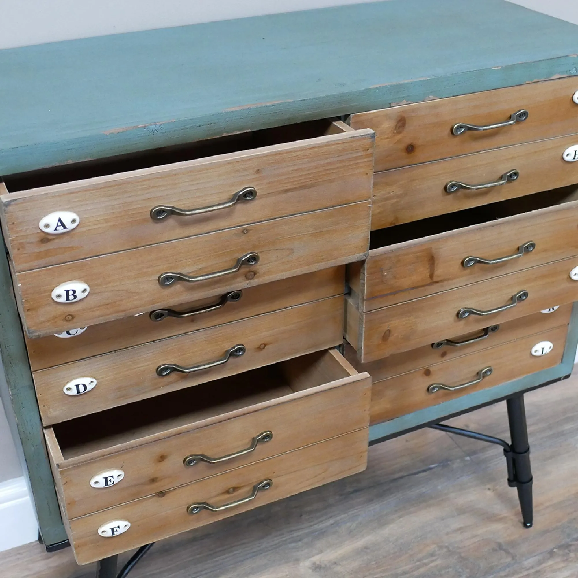 Multi Drawer Storage Cabinet - Light Blue