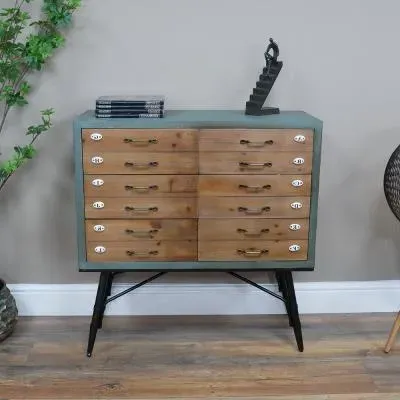 Multi Drawer Storage Cabinet - Light Blue