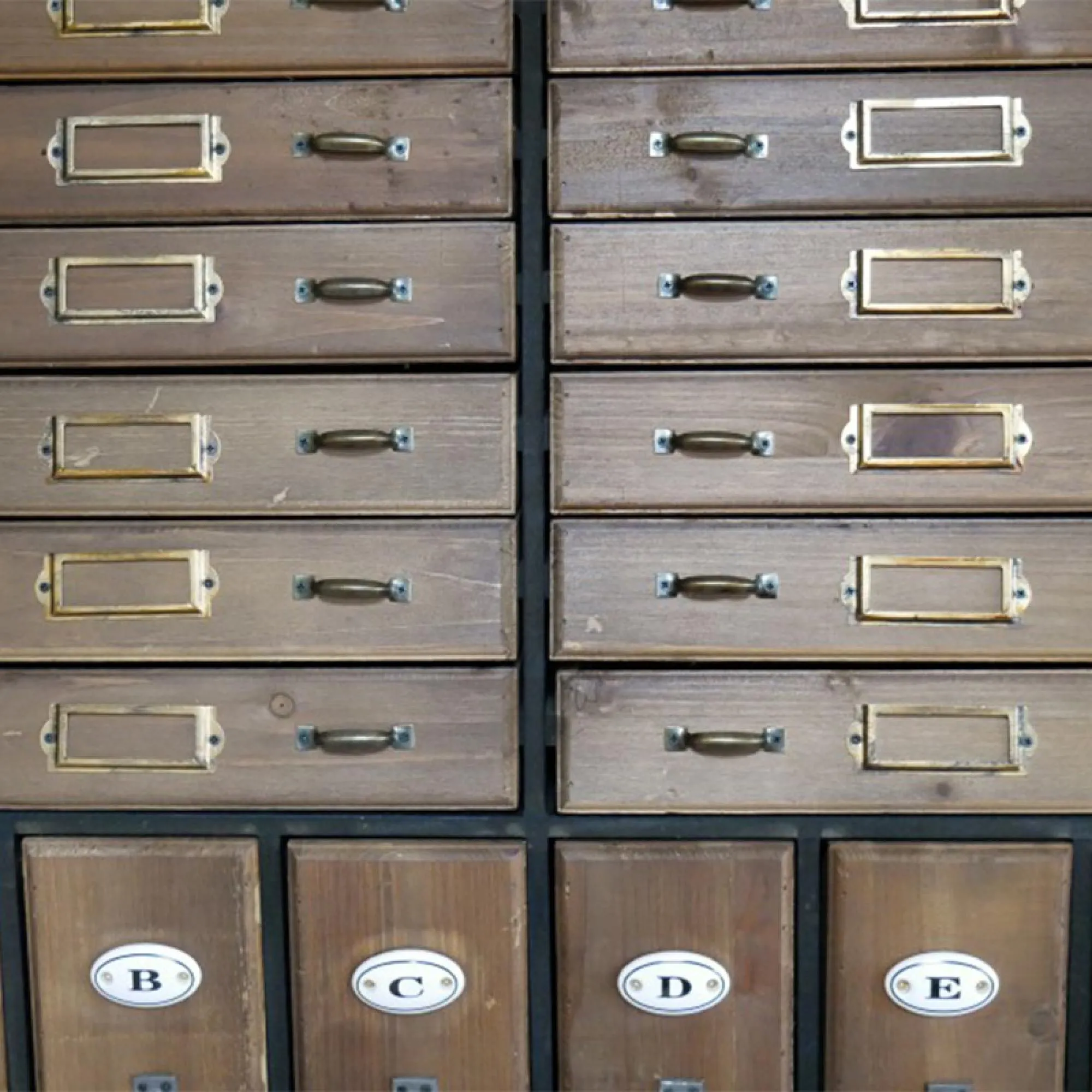 Multi Drawer Wall Storage Unit - Wood