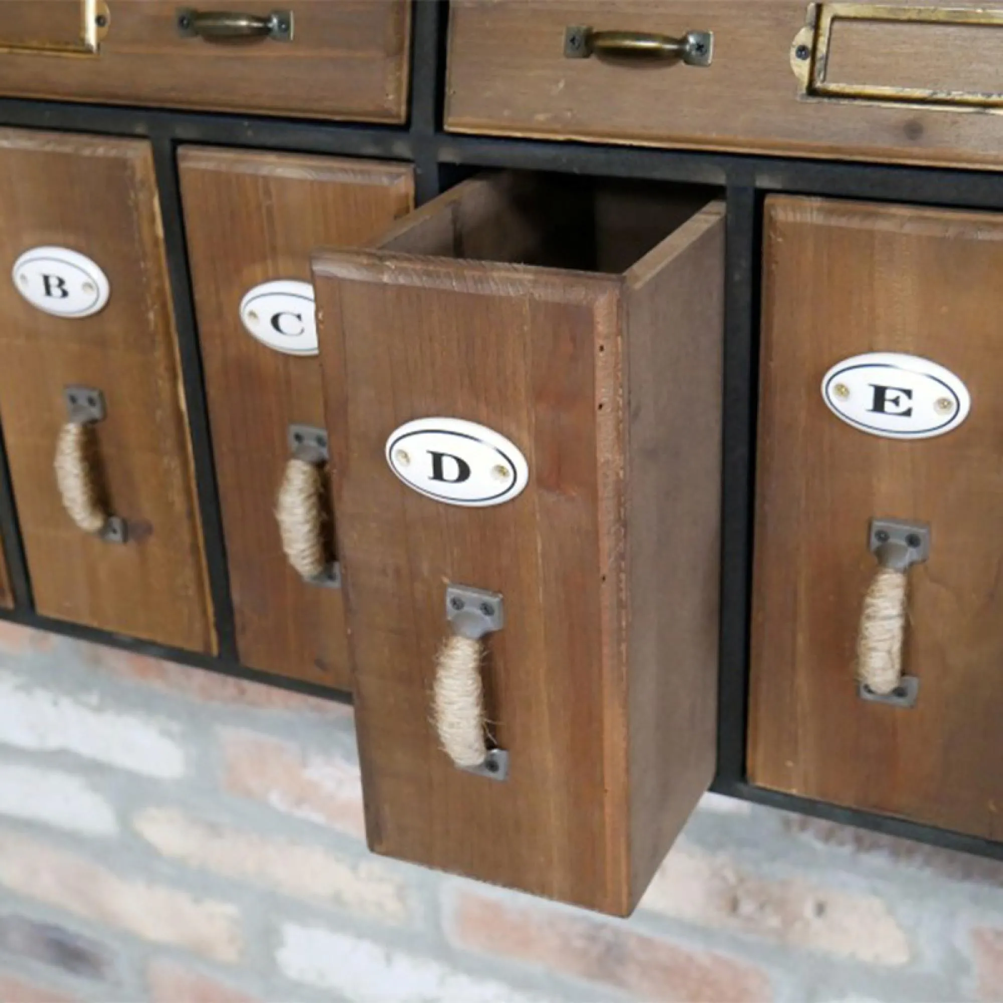 Multi Drawer Wall Storage Unit - Wood