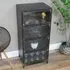 Narrow Display Cabinet - Black, Metal and Glass