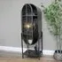 Oval 1 Door Display Cabinet - Black, Metal