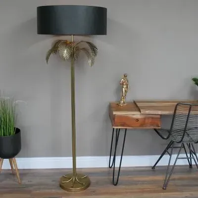 Palm Tree Large Standing Lamp - Black