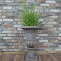 Plant Pedestal Garden Urn - Grey