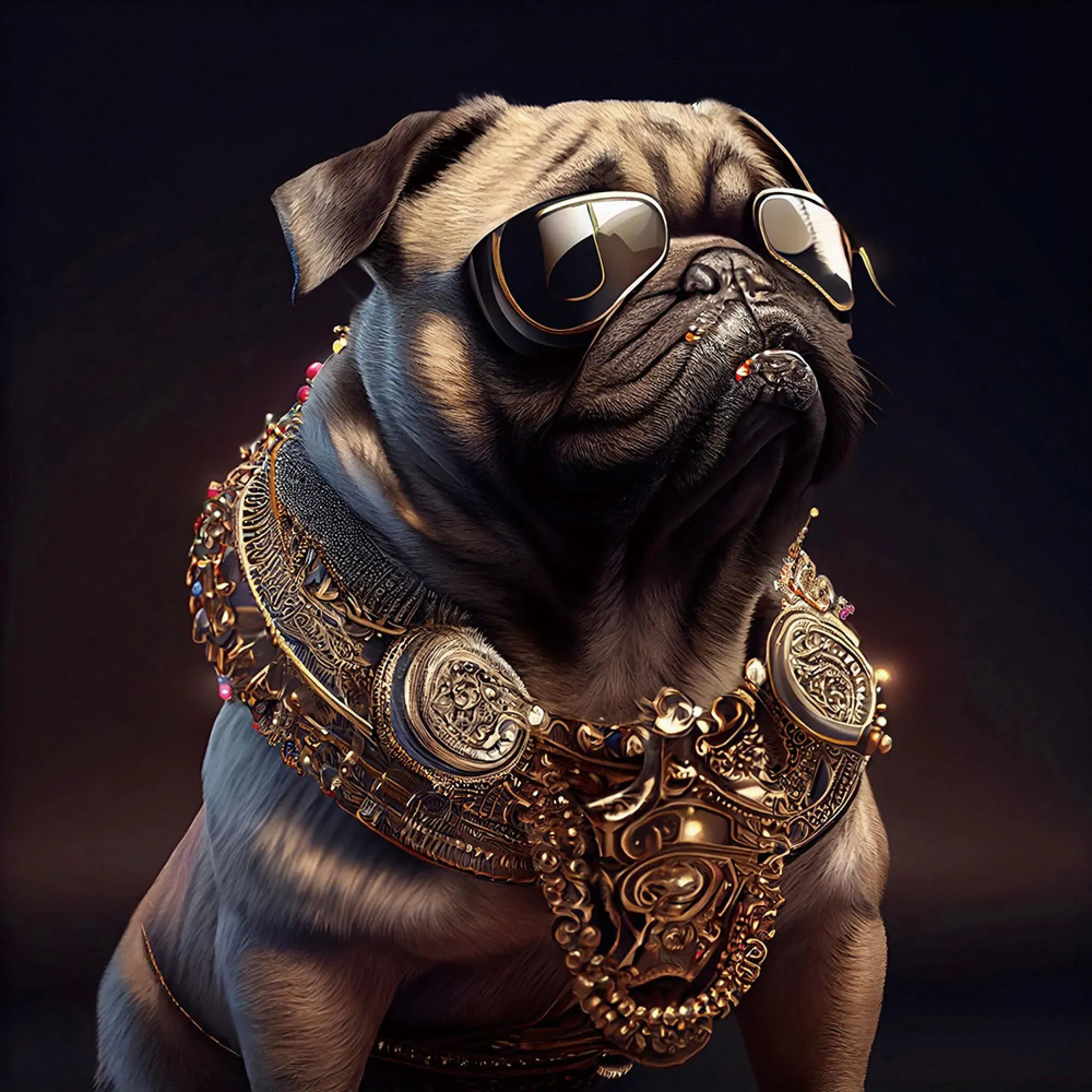 Pug Tempered Glass Wall Art