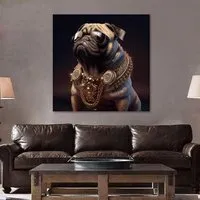 Pug Tempered Glass Wall Art