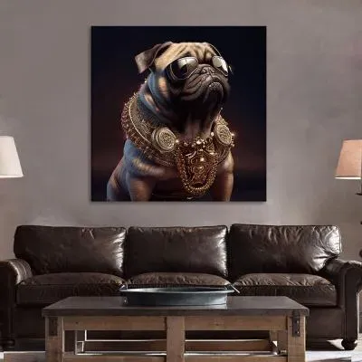Pug Tempered Glass Wall Art image