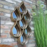 Raindrop Metal Mirror - Set of 2