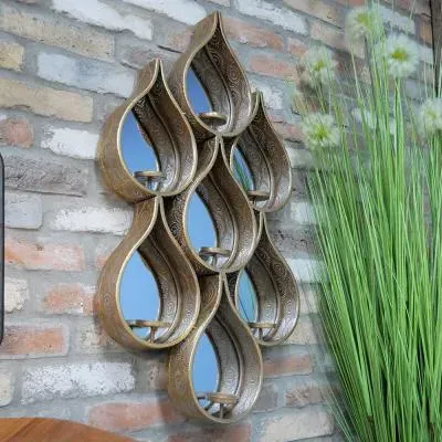 Raindrop Metal Mirror - Set of 2