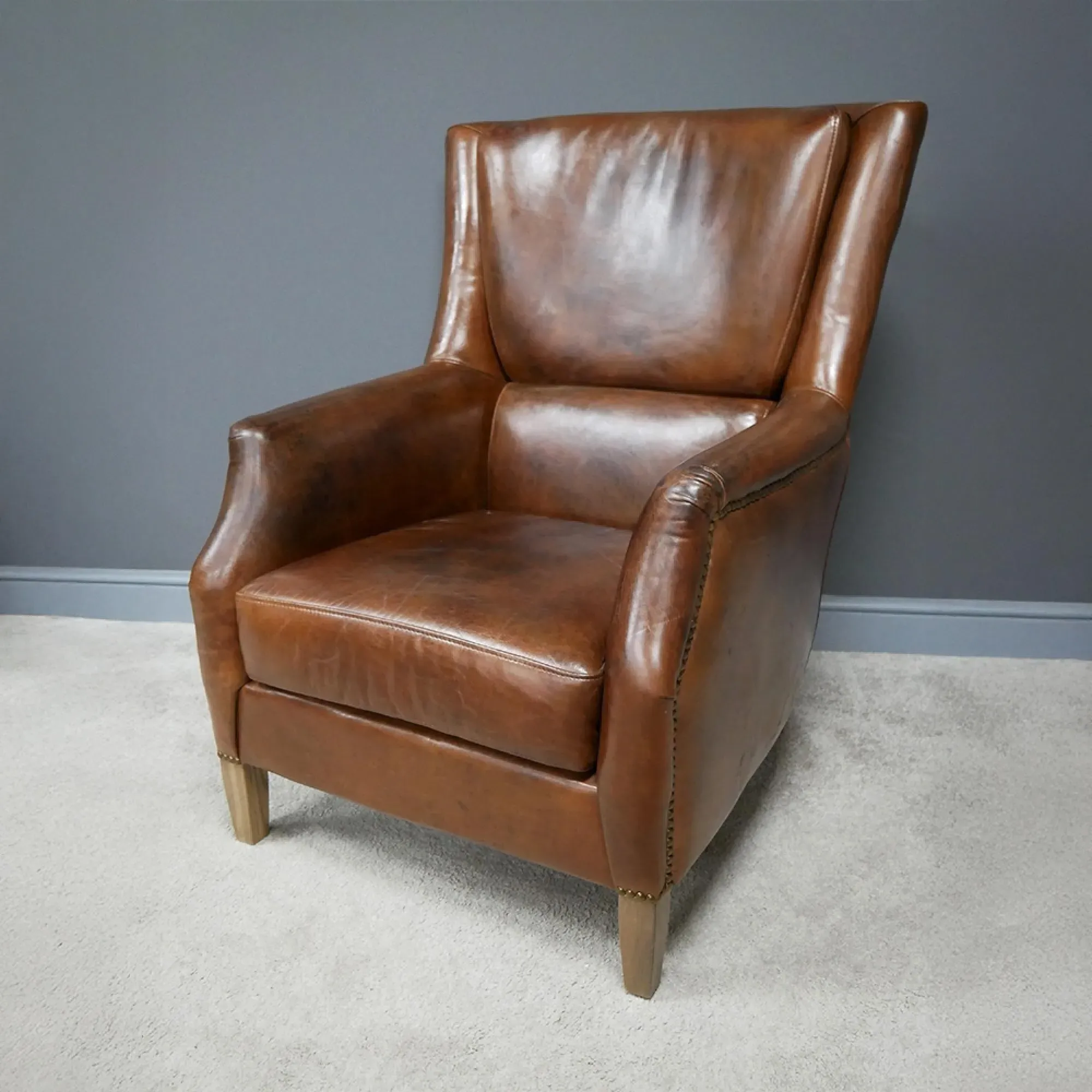 Reading Armchair - Brown, Leather