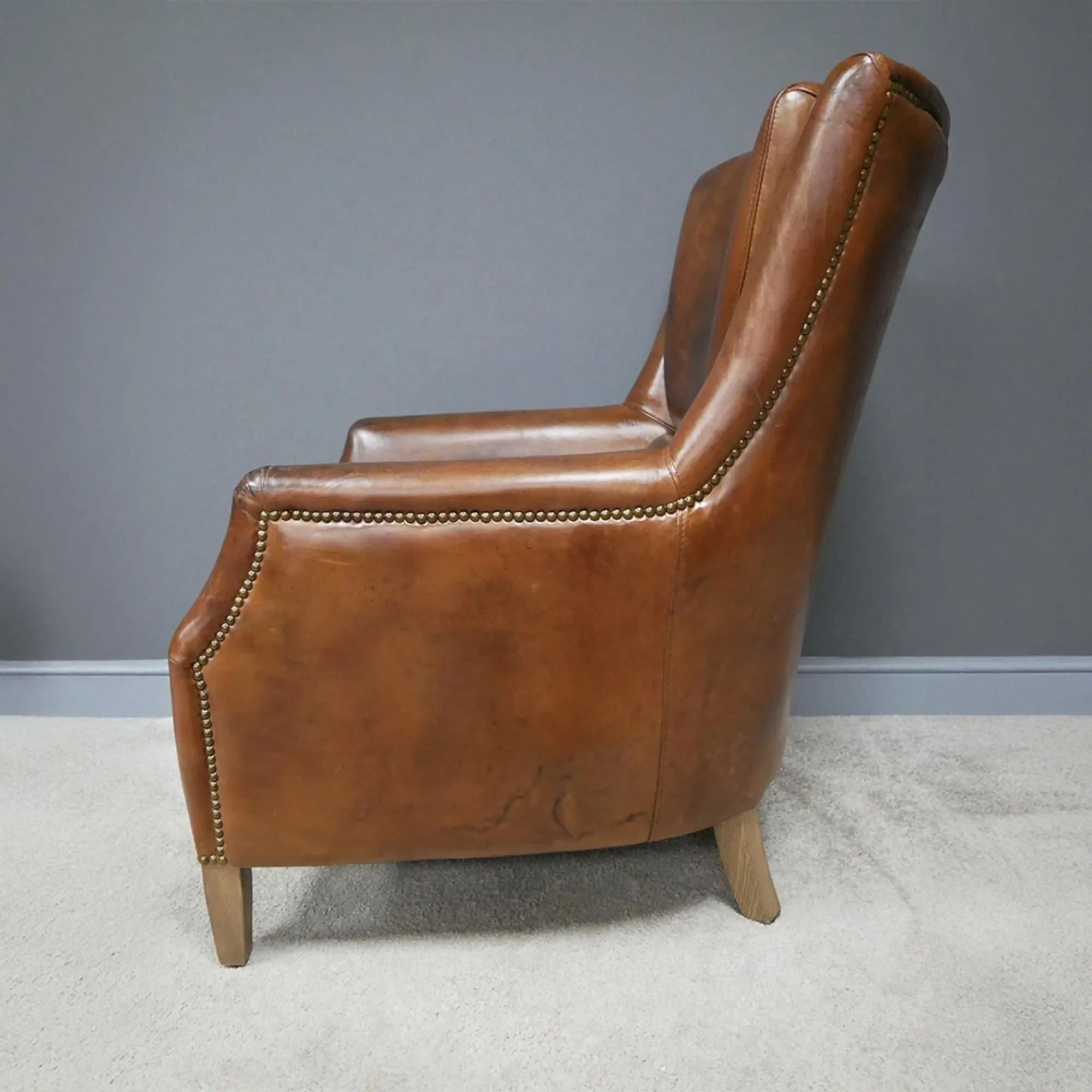 Reading Armchair - Brown, Leather