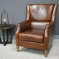 Reading Armchair - Brown, Leather