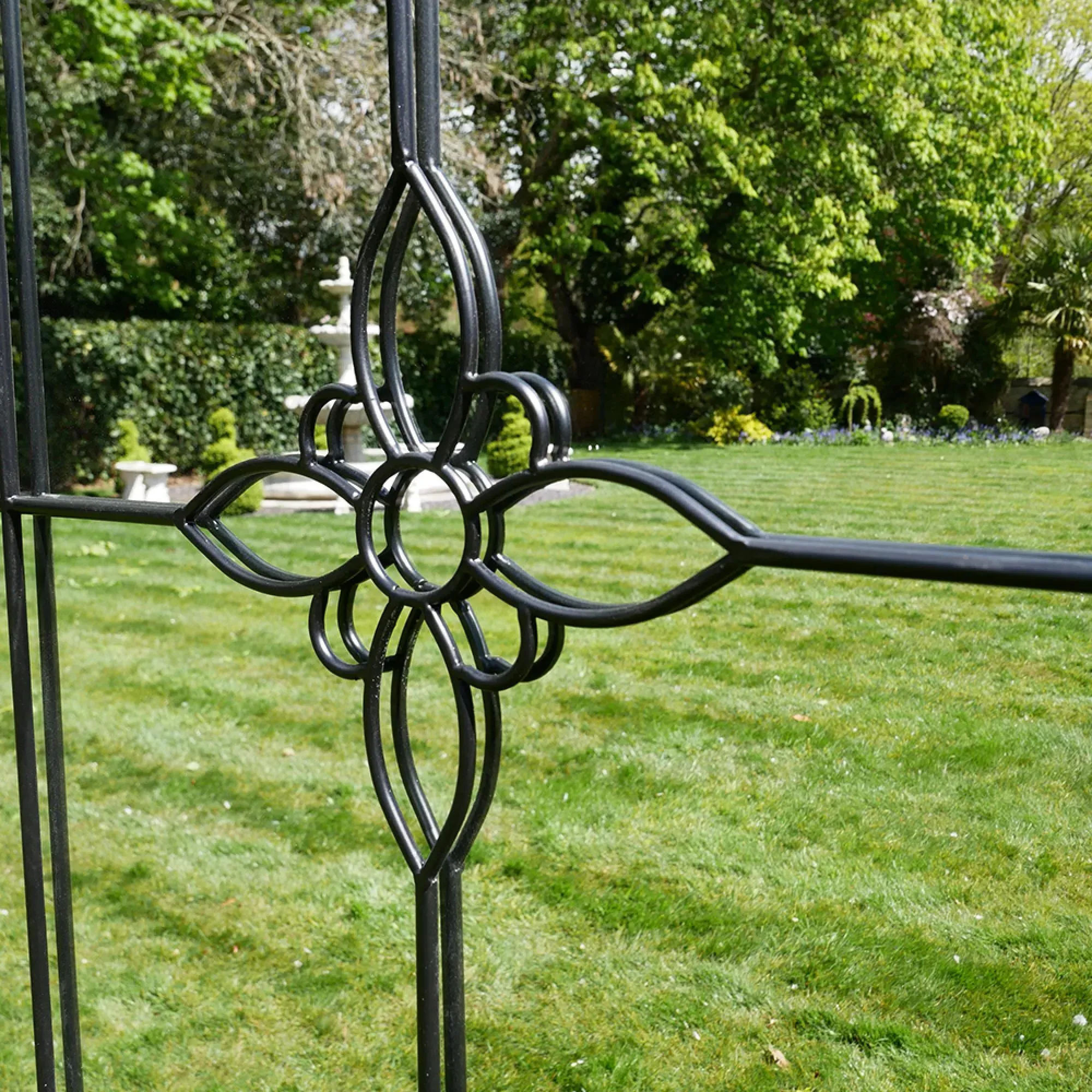 Rectangular Garden Mirror - Black, Metal