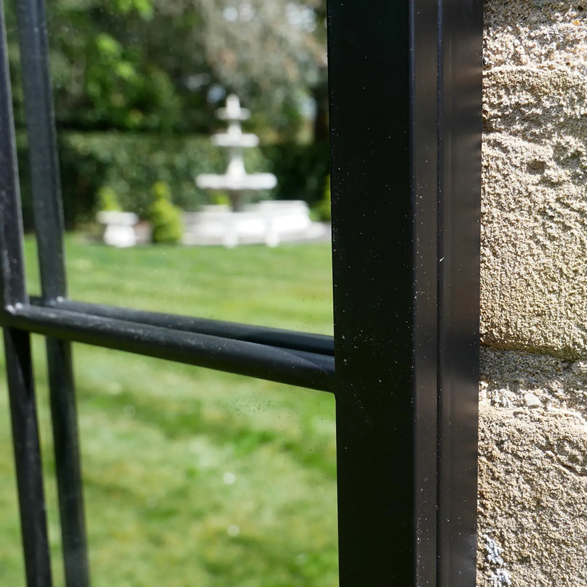 Rectangular Garden Mirror - Black, Metal